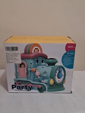 Kids Educational Party Train Toy - Blue & Pink